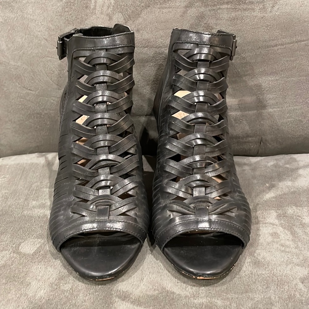 Vince Camuto black heels with ankle buckle